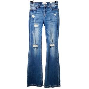 CELLO NWT Mid Rise Bootcut Jeans Distressed‎ Stretch Denim Size 5